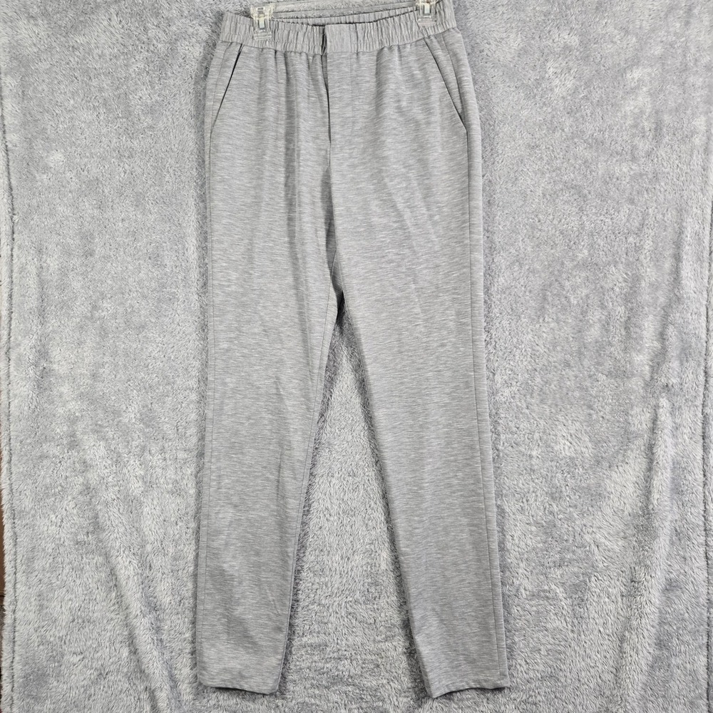 Apt. 9 Mens Slim Fit Knit Trousers Heather Grey Elastic Waist Pants Size SL